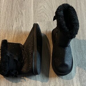 KRABOR Kids Black Glitter Boots
